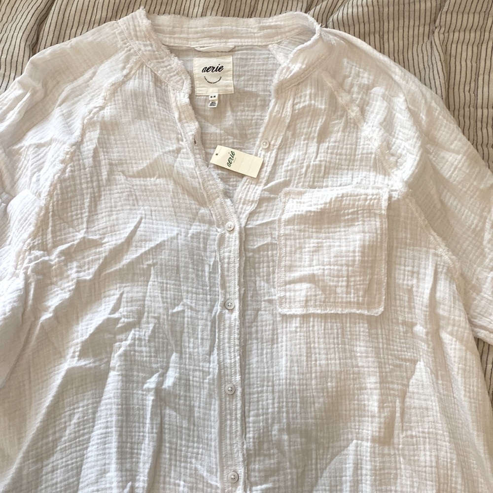 White Aerie Cover-up/ Long Sleeve shirt